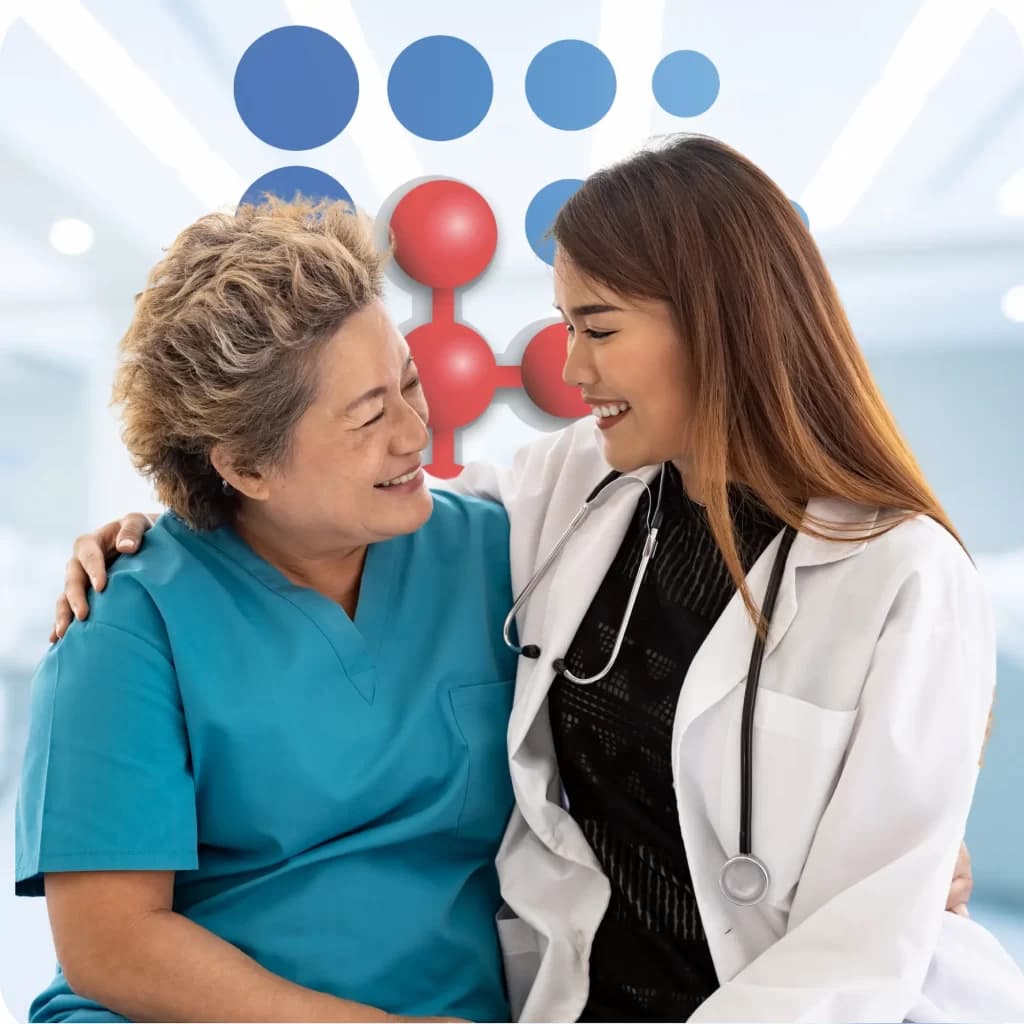 Doctor supporting patient